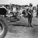 21 March 1960: The aftermath of Sharpeville, when police opened fire on a non-violent protest against laws requiring black South Africans to carry passes. (Photograph by Christie/ Central Press/ Getty Images)