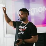 14 September 2019: Prince Kaybee sharing his journey and how music changed his life at a music workshop at the iStore in Sandton, Johannesburg. (Photograph by Sabelo Mkhabela)