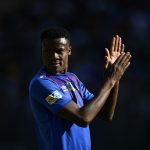 1 September 2019: Thamsanqa Gabuza of SuperSport United during the first leg of the MTN 8 semifinal between SuperSport and Mamelodi Sundowns at Lucas Moripe Stadium in Pretoria. (Photograph by Lefty Shivambu/Gallo Images)