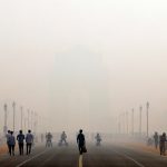12 November 2019: The smog-covered India Gate war memorial in New Delhi shows the extent of the recent air pollution in India’s urban centres. (Photograph by Reuters/Anushree Fadnavisa)