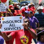 17 November 2019: Numsa and Sacca union members on strike at SAA’s offices in Kempton Park, Ekurhuleni. (Photograph by Antonio Muchave/Sowetan)
