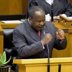 30 October 2019: Minister of Finance Tito Mboweni presenting the medium-term budget policy statement in Parliament in Cape Town, South Africa. (Photograph by Gallo Images/Jeffrey Abrahams)