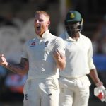 7 January 2020: Ben Stokes celebrates the wicket of Vernon Philander, giving England the win over South Africa in the second Test match of the series at Newlands in Cape Town. (Photograph by Stu Forster/Getty Images)