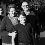 Circa 1967: Left to right, Jill, Joy, Neil and Aubrey Aggett outside their home in Somerset West, South Africa. (Photograph courtesy of Jonathan Ball Publishers)